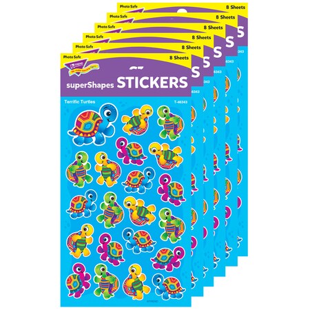 Trend Enterprises Terrific Turtles superShapes Stickers-Large, PK1008 T46343